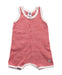 A Red Sleeveless Rompers from Petit Bateau in size 0-3M for boy. (Front View)