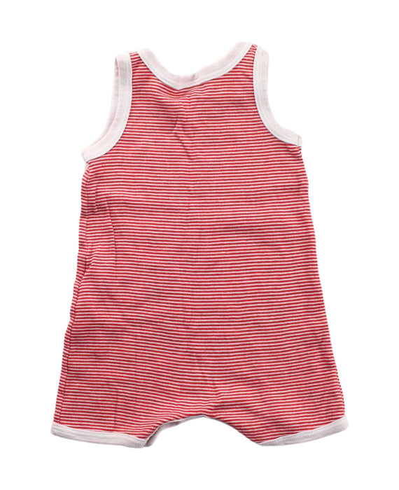 A Red Sleeveless Rompers from Petit Bateau in size 0-3M for boy. (Back View)