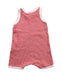 A Red Sleeveless Rompers from Petit Bateau in size 0-3M for boy. (Back View)