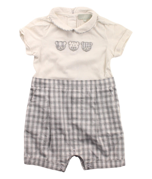 A Grey Short Sleeve Rompers from Nicholas & Bears in size 6-12M for girl. (Front View)