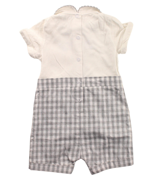A Grey Short Sleeve Rompers from Nicholas & Bears in size 6-12M for girl. (Back View)