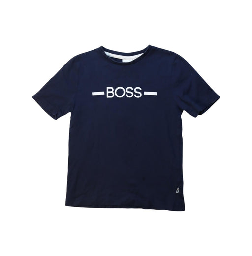 A Navy Short Sleeve T Shirts from Boss in size 5T for boy. (Front View)