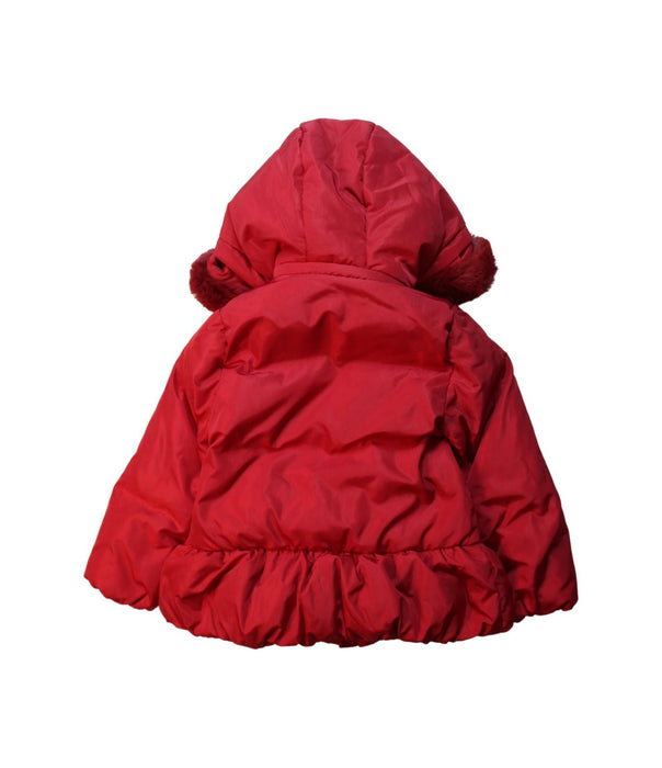 A Red Puffer/Quilted Jackets from Kingkow in size 4T for girl. (Back View)