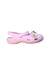 A Pink Sandals from Crocs in size 6T for girl. (Front View)