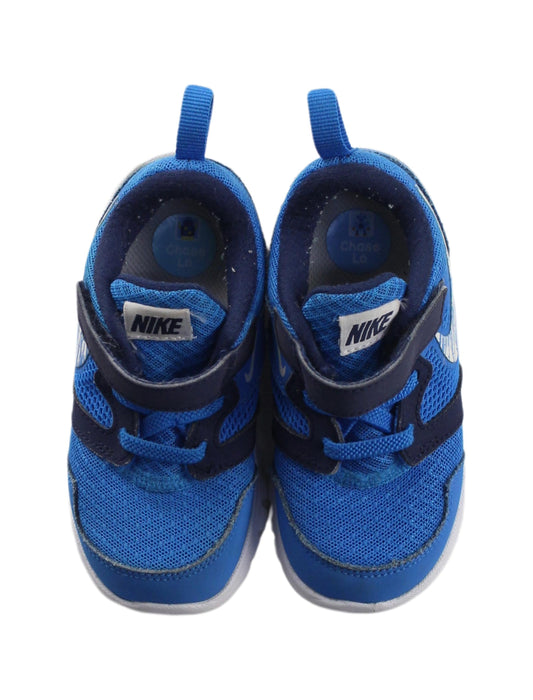A Blue Sneakers from Nike in size 3T for boy. (Back View)