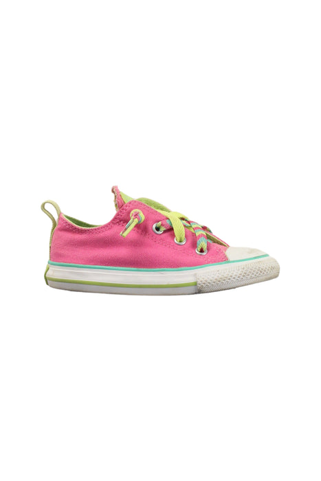A Pink Sneakers from Converse in size 3T for girl. (Front View)
