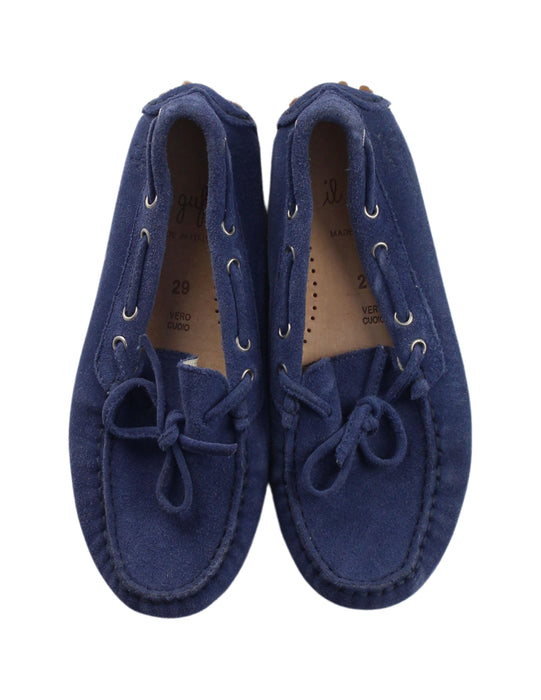 A Blue Loafers & Moccasins from Il Gufo in size 5T for girl. (Back View)
