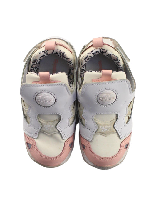 A Pink Sneakers from Reebok in size 3T for girl. (Back View)