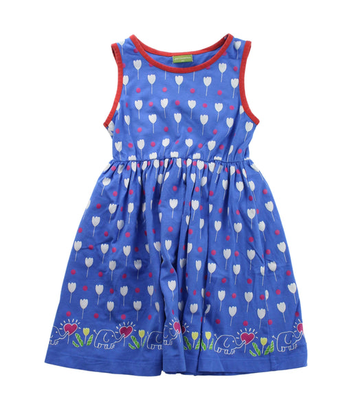A Blue Sleeveless Dresses from Jim Thompson in size 2T for girl. (Front View)