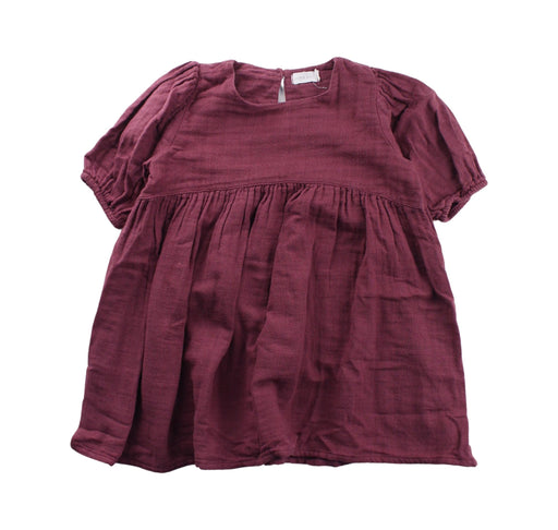 A Burgundy Short Sleeve Dresses from Jamie Kay in size 2T for girl. (Front View)