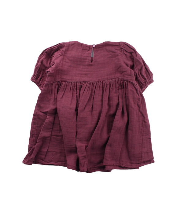 A Burgundy Short Sleeve Dresses from Jamie Kay in size 2T for girl. (Back View)