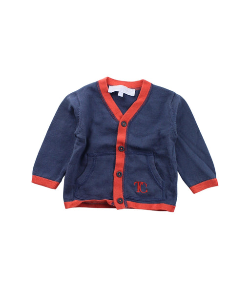 A Blue Cardigans from Tartine et Chocolat in size 3-6M for boy. (Front View)