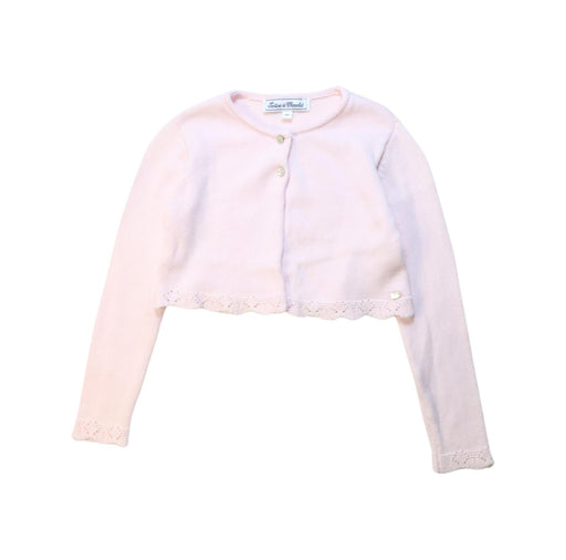 A Pink Cardigans from Tartine et Chocolat in size 4T for girl. (Front View)