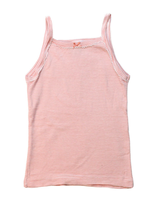 A Peach Sleeveless T Shirts from Petit Bateau in size 3T for girl. (Front View)