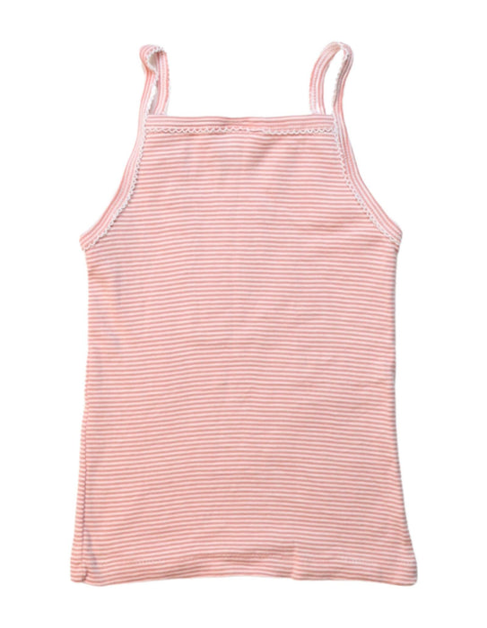 A Peach Sleeveless T Shirts from Petit Bateau in size 3T for girl. (Back View)
