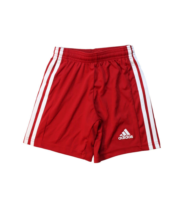 A Red Active Shorts from Adidas in size 7Y for boy. (Front View)
