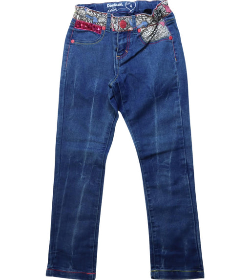 A Multicolour Jeans from Desigual in size 4T for girl. (Front View)
