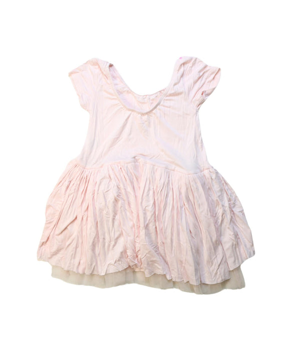 A Pink Short Sleeve Dresses from Seed in size 4T for girl. (Back View)