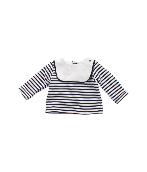A Blue Long Sleeve Tops from Jacadi in size 3-6M for girl. (Front View)