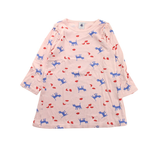 A Pink Long Sleeve Dresses from Petit Bateau in size 3T for girl. (Front View)