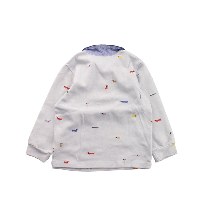 A White Long Sleeve Polos from Momonittu in size 2T for boy. (Back View)