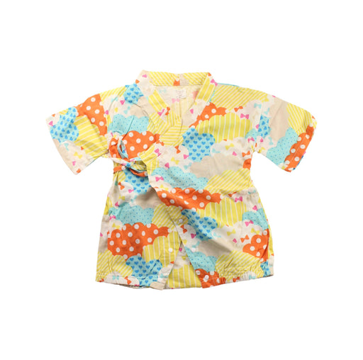 A Yellow Short Sleeve Rompers from Naomi Wear in size 12-18M for girl. (Front View)
