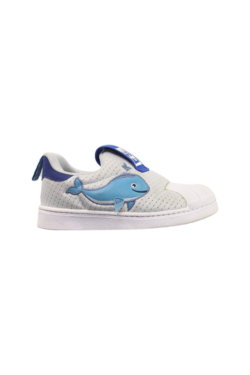 A Blue Slip Ons from Adidas in size 12-18M for boy. (Front View)