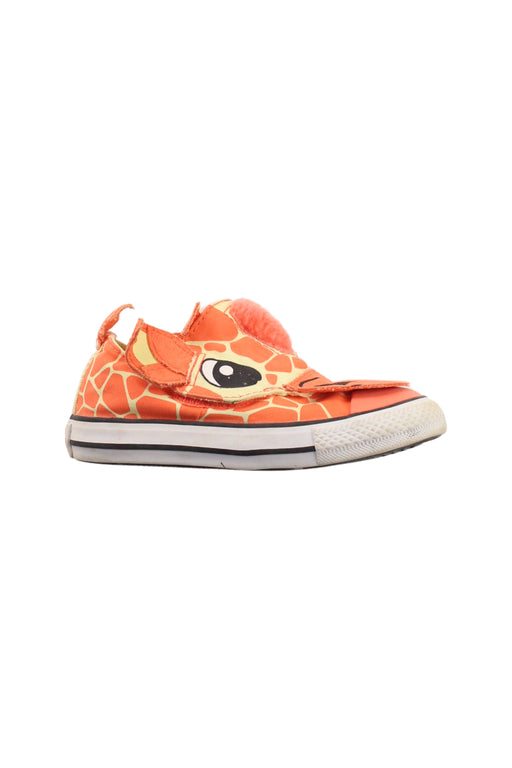 A Orange Slip Ons from Converse in size 18-24M for boy. (Front View)