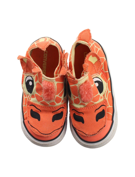 A Orange Slip Ons from Converse in size 18-24M for boy. (Back View)