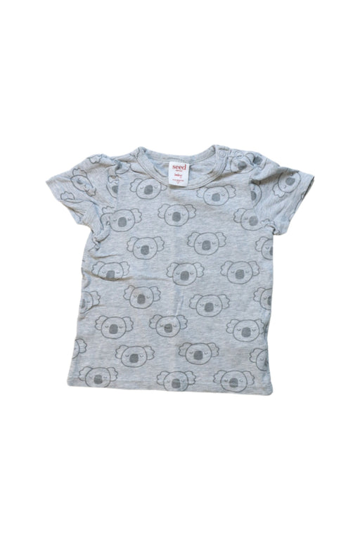 A Grey Short Sleeve T Shirts from Seed in size 6-12M for neutral. (Front View)