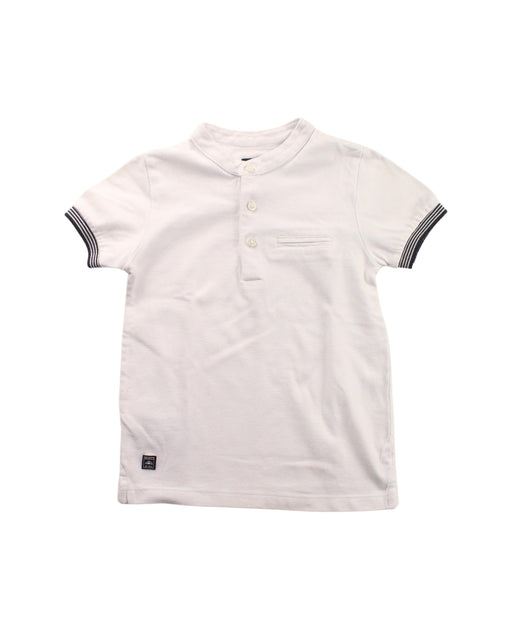 A White Short Sleeve Polos from Mayoral in size 3T for boy. (Front View)