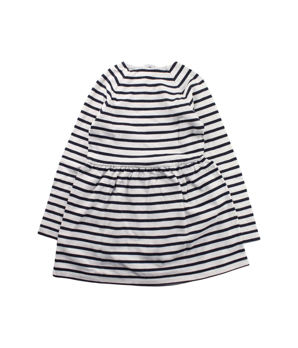 A Blue Long Sleeve Dresses from Petit Bateau in size 8Y for girl. (Back View)