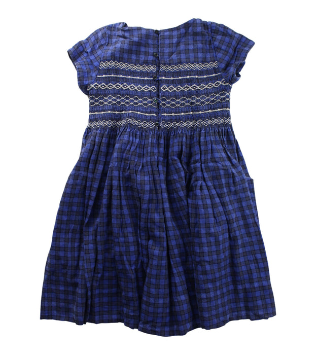 A Blue Short Sleeve Dresses from Bonpoint in size 8Y for girl. (Back View)
