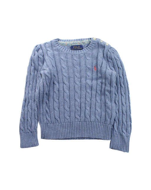 A Blue Knit Sweaters from Polo Ralph Lauren in size 4T for girl. (Front View)