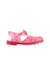 A Pink Sandals from Petit Bateau in size 3T for girl. (Front View)