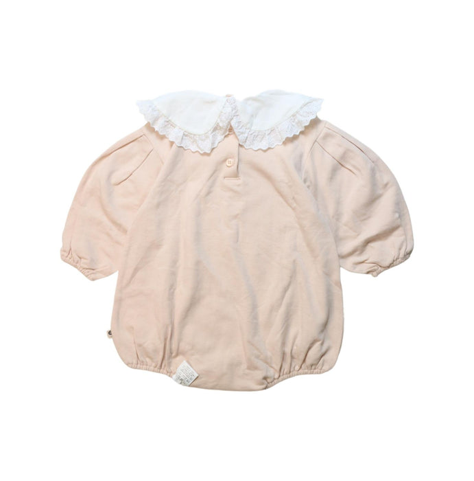 A Beige Short Sleeve Bodysuits from Happyland in size 12-18M for girl. (Back View)