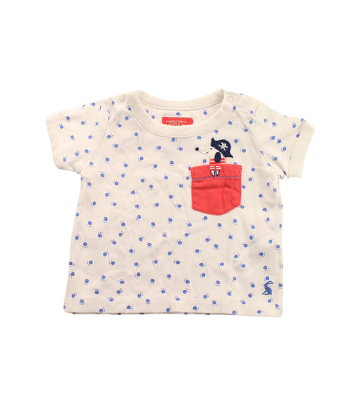 A White Short Sleeve T Shirts from Joules in size 6-12M for boy. (Front View)