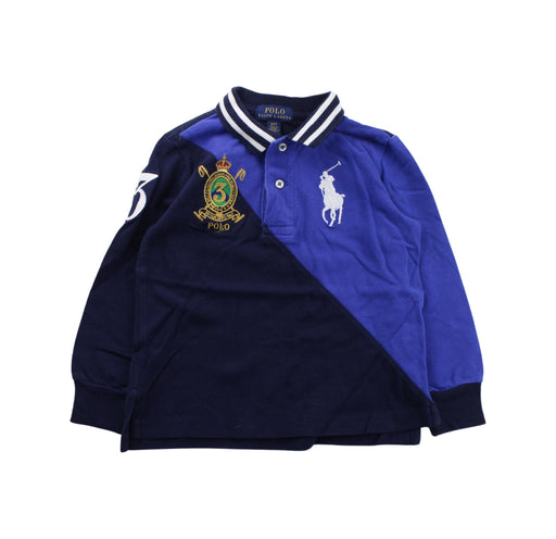 A Blue Long Sleeve Polos from Polo Ralph Lauren in size 2T for boy. (Front View)