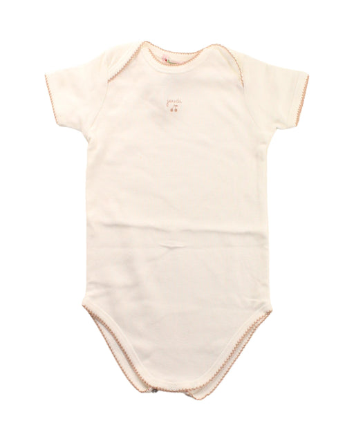 A White Short Sleeve Bodysuits from Bonpoint in size 6-12M for girl. (Front View)