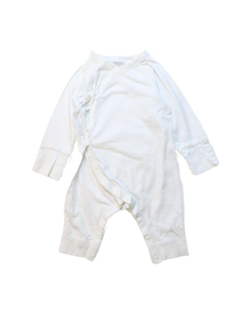 A White Long Sleeve Jumpsuits from Mides in size Newborn for neutral. (Front View)