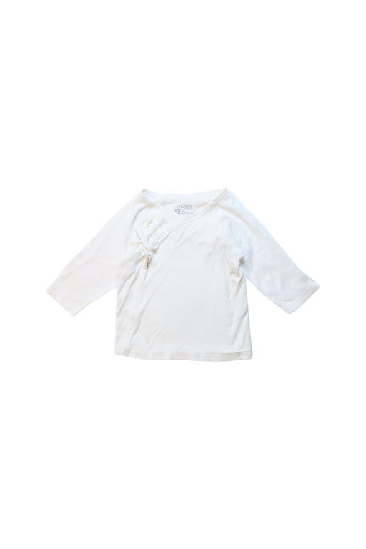 A White Long Sleeve T Shirts from Mides in size 0-3M for neutral. (Front View)