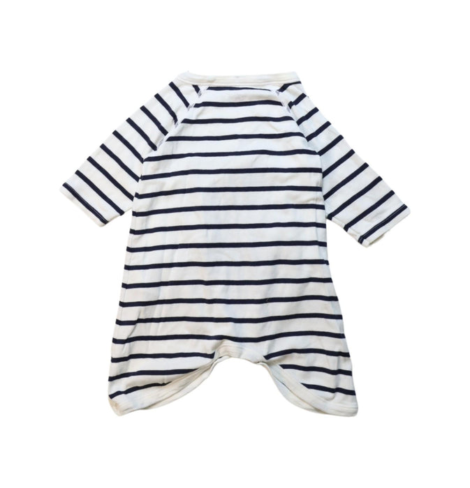 A Black Onesies from Petit Bateau in size 0-3M for neutral. (Back View)