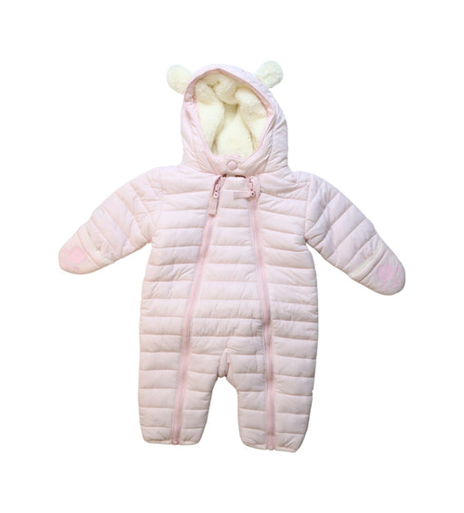 A Pink Snowsuits from The Little White Company in size 0-3M for girl. (Front View)