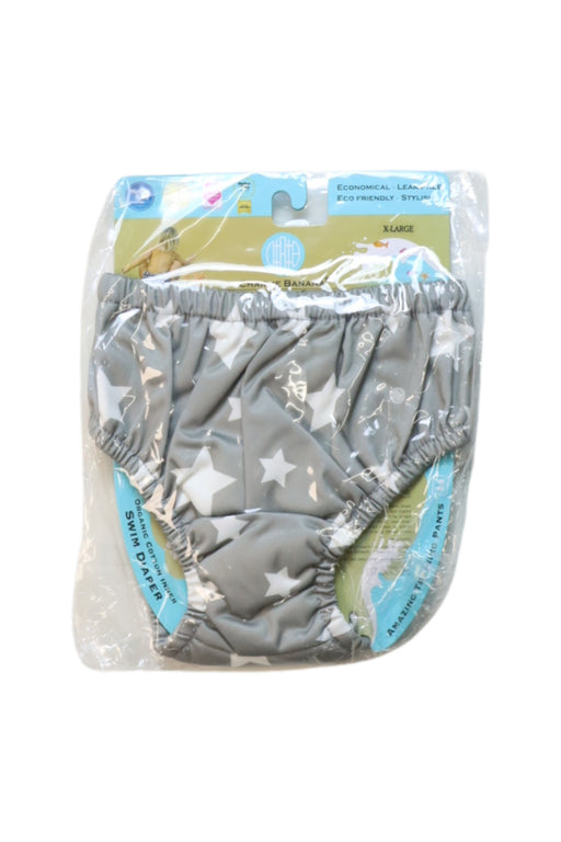 A Grey Swim Diapers from Charlie Banana in size XL for neutral. (Front View)