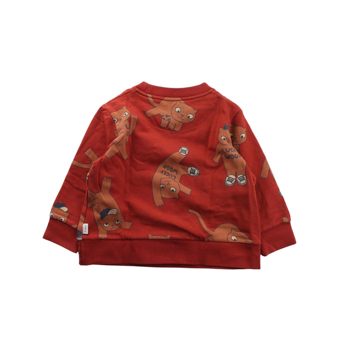 A Red Crewneck Sweatshirts from Tinycottons in size 2T for boy. (Back View)
