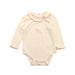 A White Long Sleeve Bodysuits from Mides in size 3-6M for girl. (Front View)