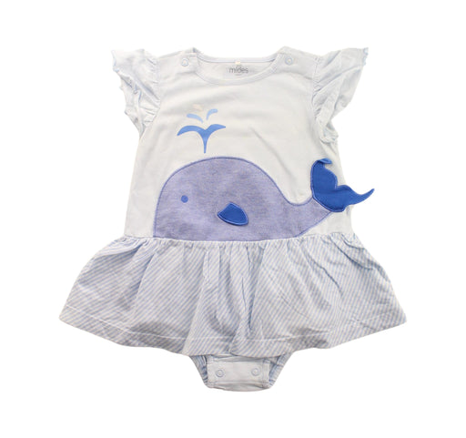 A Blue Short Sleeve Bodysuits from Mides in size 6-12M for girl. (Front View)
