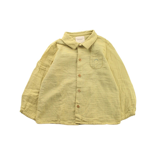 A Yellow Long Sleeve Shirts from Nanos in size 3T for boy. (Front View)