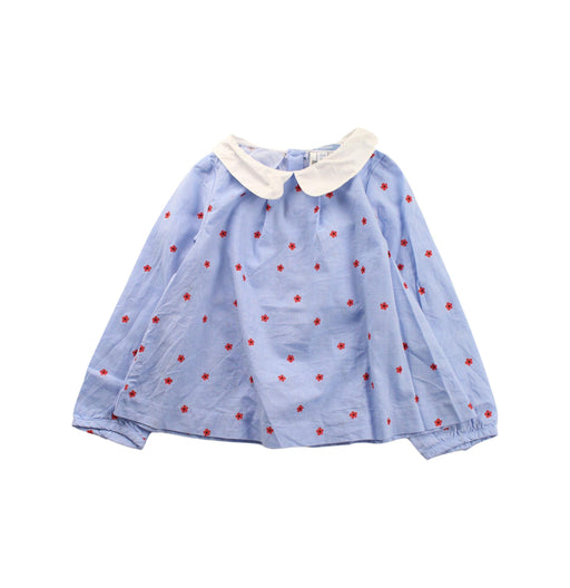 A Blue Long Sleeve Tops from Jacadi in size 3T for girl. (Front View)