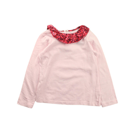A Pink Long Sleeve Tops from Jacadi in size 4T for girl. (Front View)